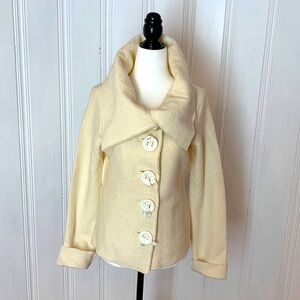 Like new Gorgeous cream mid season boiled wool jacket